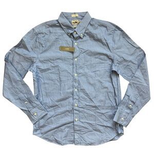 J Crew Shirt Mens Large Blue Button Down Slim Fit Cotton Casual Classic Denim